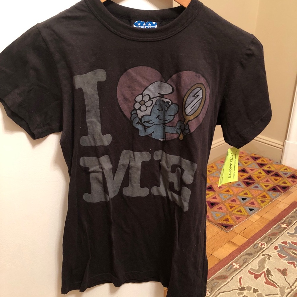 Junk Food T-shirt -Smurf Shirt with Graphic Print XL